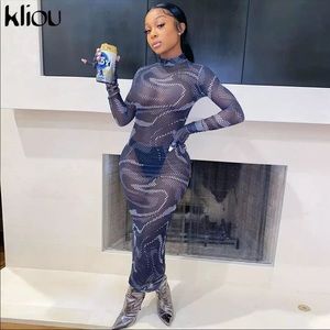 sexy mesh dress full sleeve  fashion female outfit slim clubw